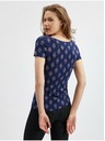 Orsay Tmavomodré dámske vzorované tričko ORSAY