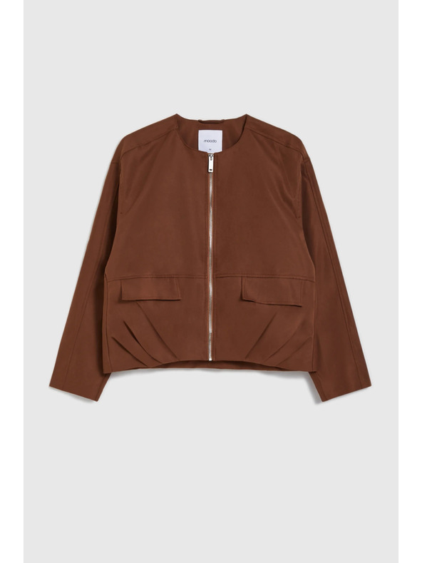 Moodo Krátka bunda hnedá Moodo