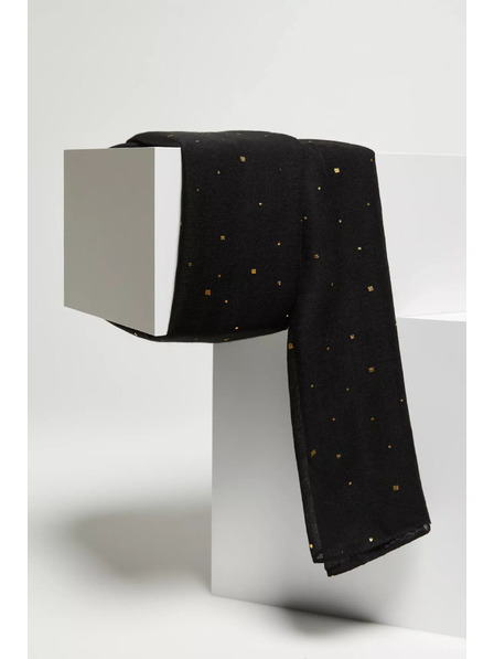 Moodo Šál so zlatou potlačou čierny Moodo