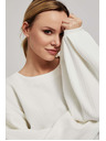 Moodo Mikina s bufiastymi rukávmi perľová Moodo