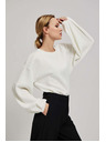Moodo Mikina s bufiastymi rukávmi perľová Moodo