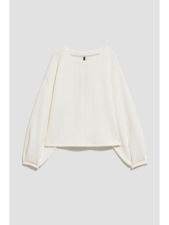 Moodo Mikina s bufiastymi rukávmi perľová Moodo