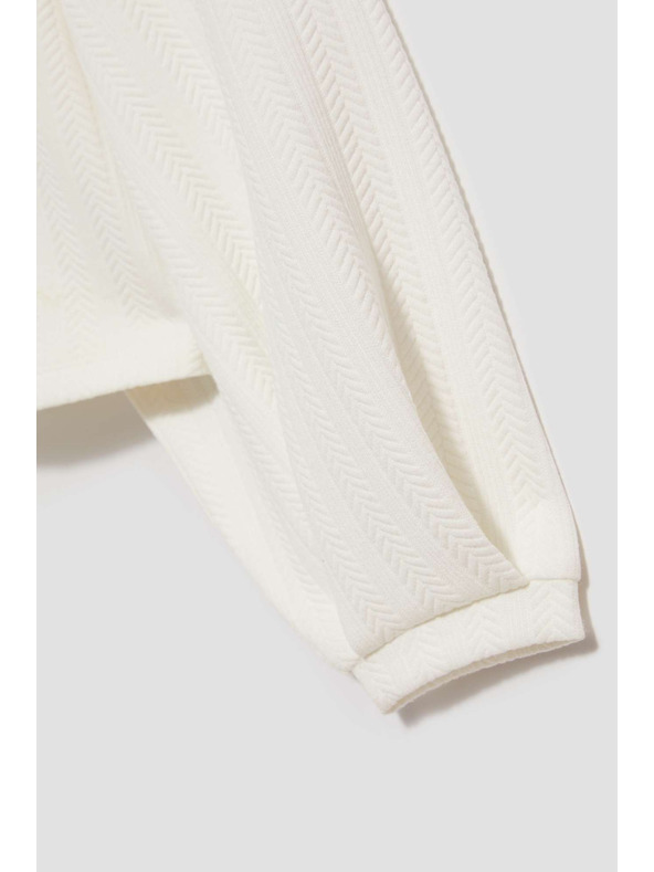 Moodo Mikina s bufiastymi rukávmi perľová Moodo