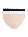 Marks & Spencer Bavlnené bikiny s čipkou, sada 3 ks Marks & Spencer béžová