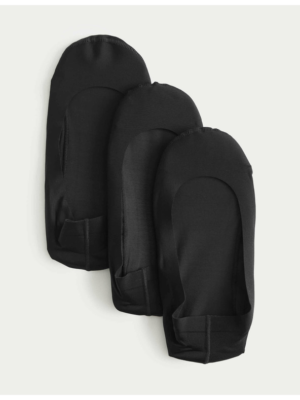 Marks & Spencer Súprava troch dámskych slip on ponožiek čiernej farby Marks & Spencer