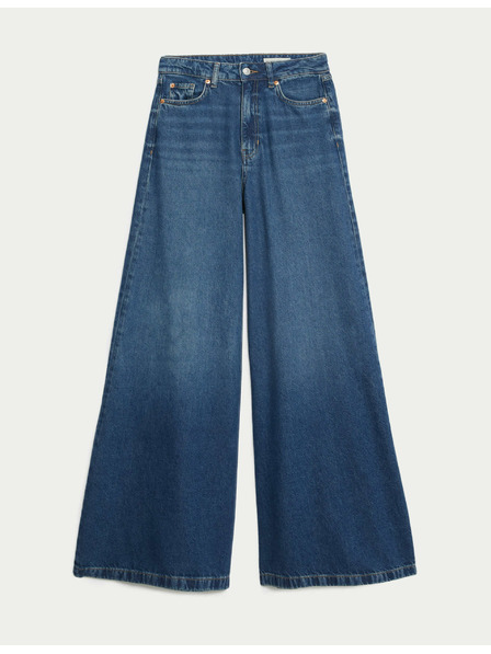 Marks & Spencer Tmavomodré dámske džínsy širokého strihu Marks & Spencer