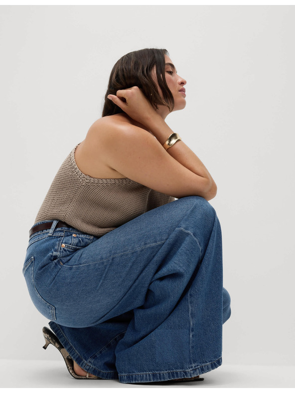 Marks & Spencer Tmavomodré dámske džínsy širokého strihu Marks & Spencer