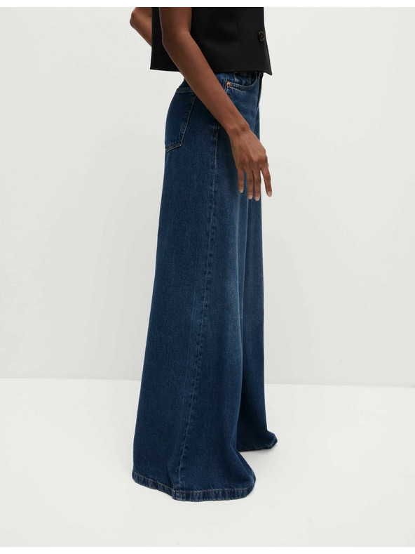 Marks & Spencer Tmavomodré dámske džínsy širokého strihu Marks & Spencer