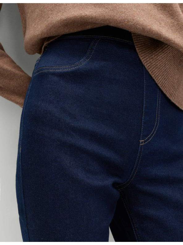 Marks & Spencer Marks & Spencer Tmavomodré dámske džegíny s vysokým pásom