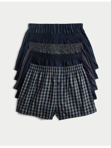 Marks & Spencer Súprava piatich pánskych šortiek v tmavomodrej a tmavosivej farbe Marks Spencer