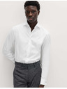 Marks & Spencer Luxusná bavlnená košeľa Marks & Spencer úzkeho strihu s dvojitými manžetami v bielej farbe