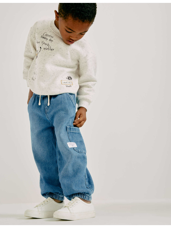 Marks & Spencer Cargo džínsy voľného strihu (2–8 rokov) Marks & Spencer námorná modrá