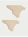 Marks & Spencer Brazílske nohavičky z modalu, bez viditeľných lemov, 5 ks v balení Marks & Spencer béžová