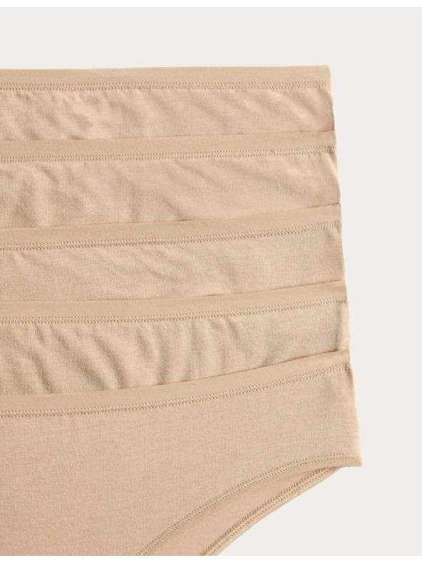 Marks & Spencer Brazílske nohavičky z modalu, bez viditeľných lemov, 5 ks v balení Marks & Spencer béžová