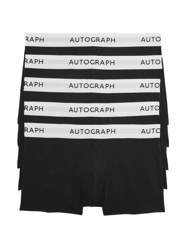 Marks & Spencer Bokové trenky, zo zmesi bavlny Supima®, 5 ks Marks & Spencer čierna