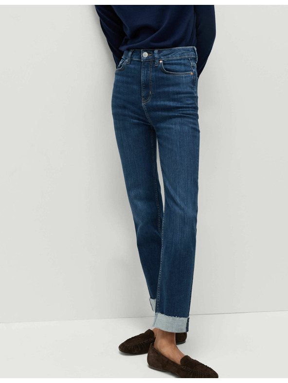 Marks & Spencer Super mäkké džínsy Harper s vysokým pásom Marks & Spencer námorná modrá