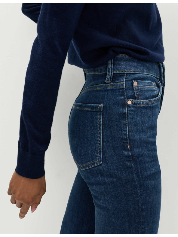 Marks & Spencer Super mäkké džínsy Harper s vysokým pásom Marks & Spencer námorná modrá