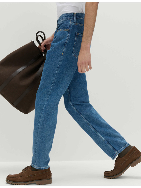 Marks & Spencer Hladké džínsy rovného strihu, z čistej bavlny Marks & Spencer modrá