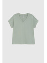 Moodo Tričko s výstrihom olivové Moodo