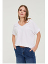 Moodo Tričko s výstrihom biele Moodo