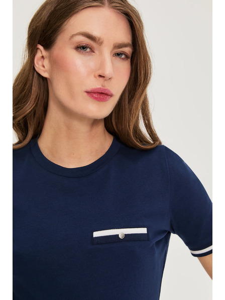 Moodo Bavlnené tričko tmavo modré Moodo