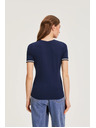 Moodo Bavlnené tričko tmavo modré Moodo