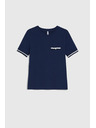 Moodo Bavlnené tričko tmavo modré Moodo