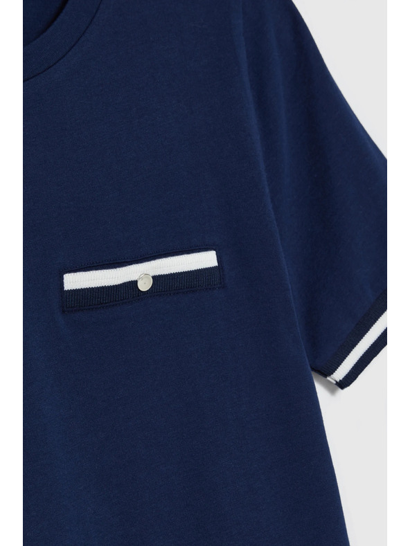 Moodo Bavlnené tričko tmavo modré Moodo