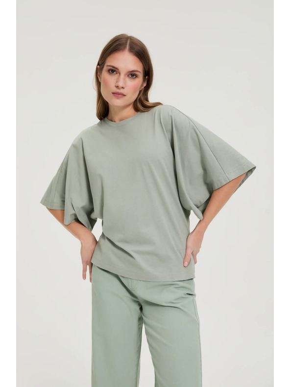 Moodo Halenka so širokými rukávmi olivová Moodo