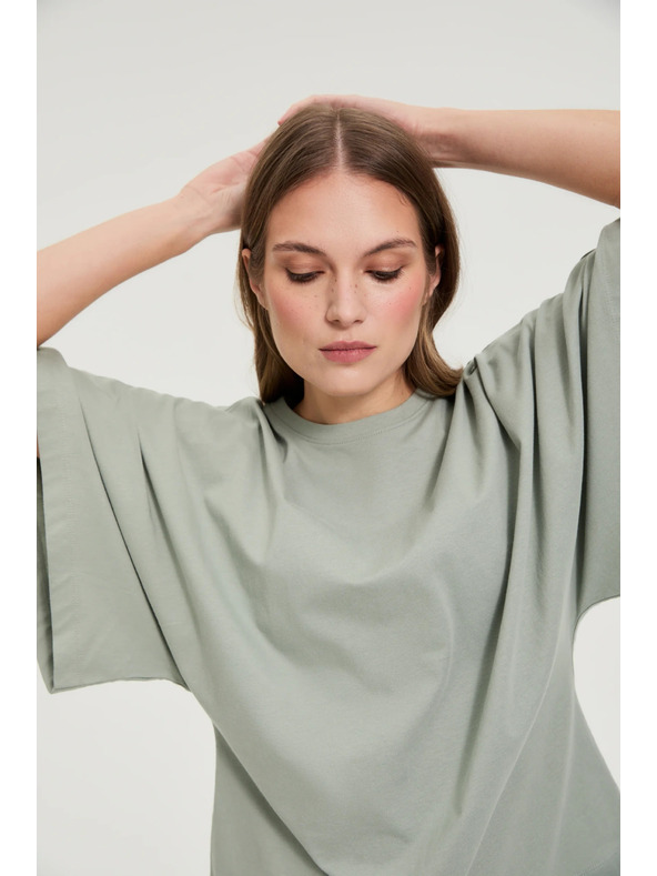 Moodo Halenka so širokými rukávmi olivová Moodo