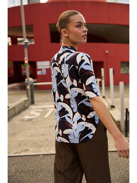 Moodo Vzorovaná košeľa tmavo modrá Moodo