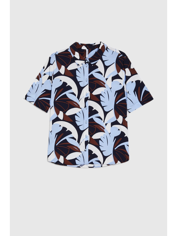 Moodo Vzorovaná košeľa tmavo modrá Moodo