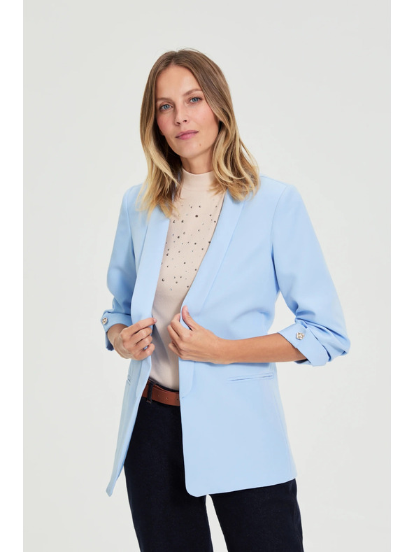 Moodo Sako so zvrásnými rukávmi svetlo modré Moodo