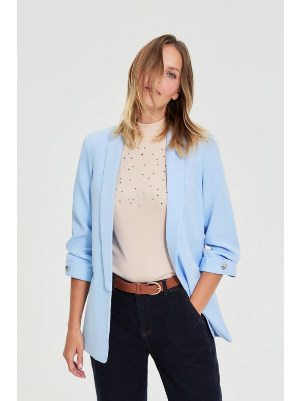 Moodo Sako so zvrásnými rukávmi svetlo modré Moodo