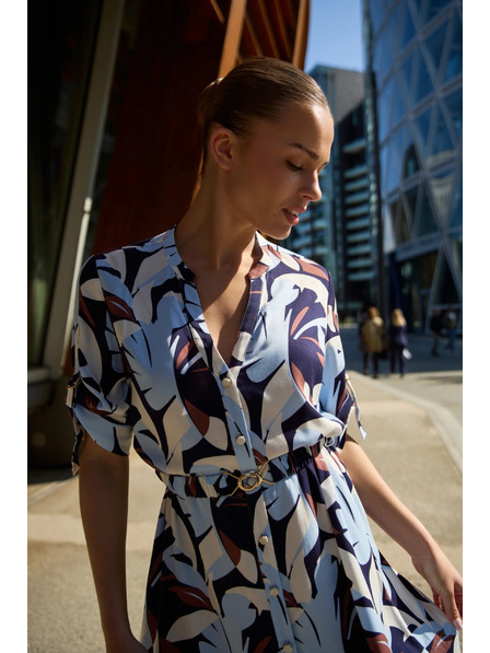 Moodo Tmavo modré viskózové šaty Moodo