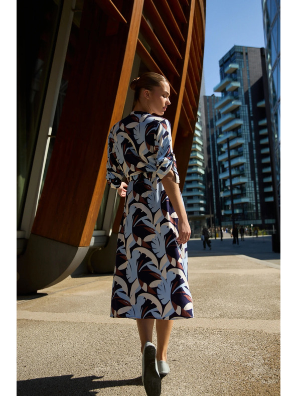 Moodo Tmavo modré viskózové šaty Moodo