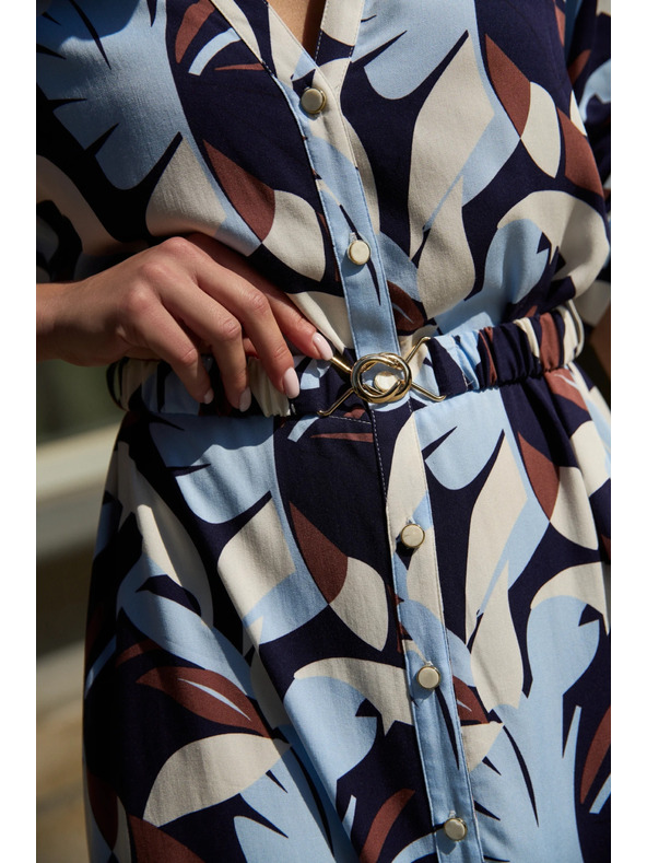 Moodo Tmavo modré viskózové šaty Moodo