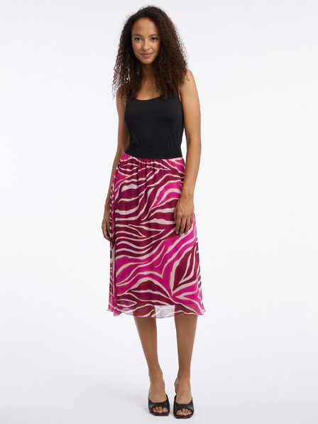 Orsay Ružovo-vínová dámska vzorovaná midi sukňa ORSAY