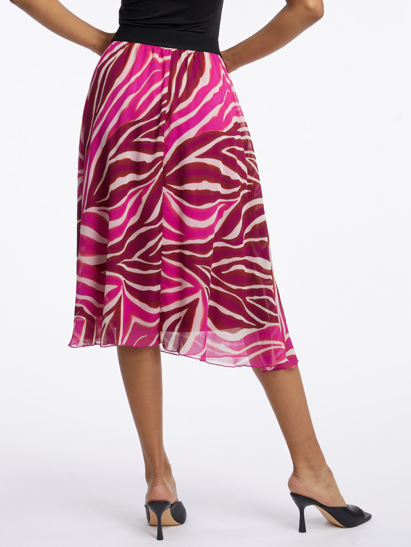 Orsay Ružovo-vínová dámska vzorovaná midi sukňa ORSAY