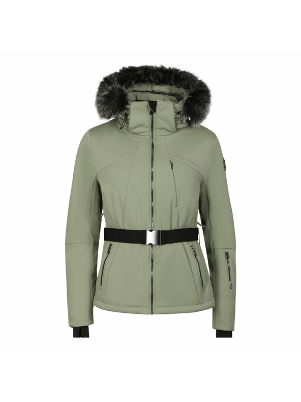 ALPINE PRO Dámska lyžiarska softshellová bunda s membránou ALPINE PRO DOWELA 2 oil green