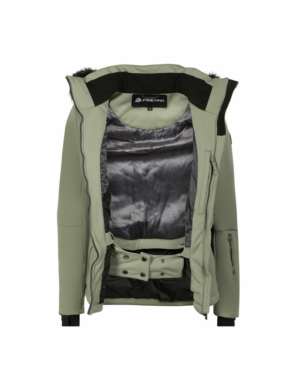 ALPINE PRO Dámska lyžiarska softshellová bunda s membránou ALPINE PRO DOWELA 2 oil green