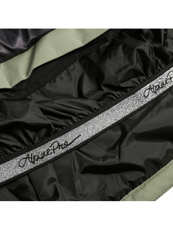 ALPINE PRO Dámska lyžiarska softshellová bunda s membránou ALPINE PRO DOWELA 2 oil green