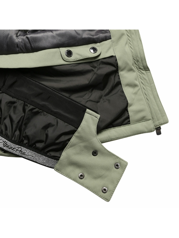 ALPINE PRO Dámska lyžiarska softshellová bunda s membránou ALPINE PRO DOWELA 2 oil green