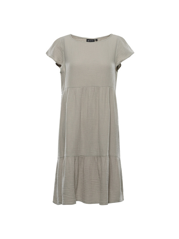 ALPINE PRO Dámske bavlnené šaty ALPINE PRO AKESA abbey stone