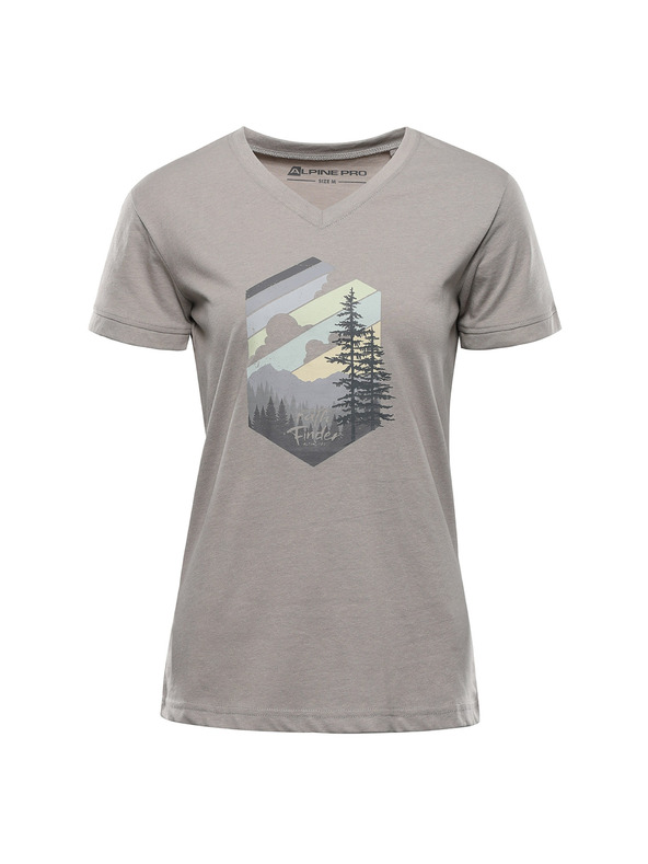 ALPINE PRO Dámske tričko z nemačkavého materiálu ALPINE PRO NOGERA dove varianta pa