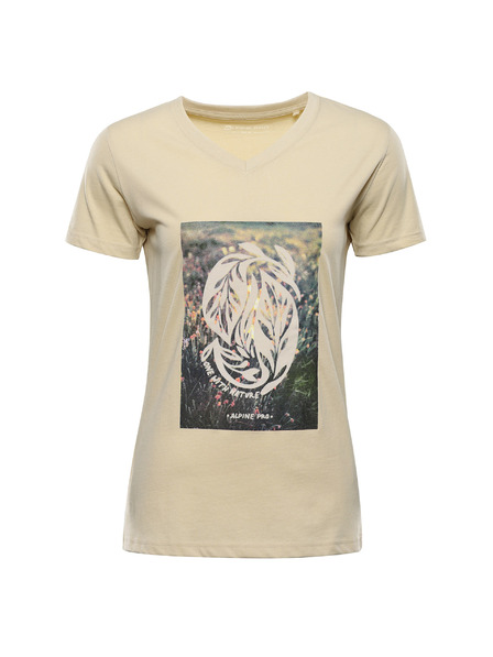ALPINE PRO Dámske bavlnené tričko ALPINE PRO DORENA wood ash variant pc