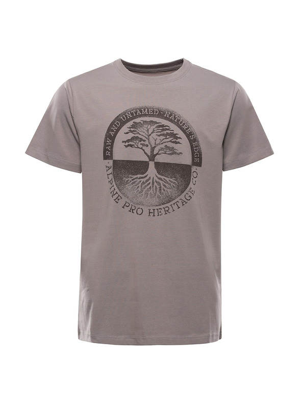 ALPINE PRO Pánske bavlnené tričko ALPINE PRO DORG driftwood varianta pa