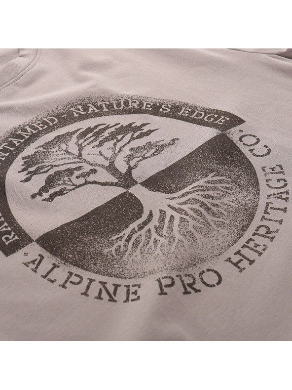 ALPINE PRO Pánske bavlnené tričko ALPINE PRO DORG driftwood varianta pa