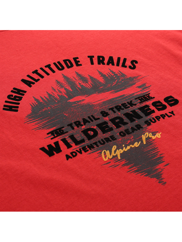 ALPINE PRO Pánske bavlnené tričko ALPINE PRO DOMEN cardinal varianta pc