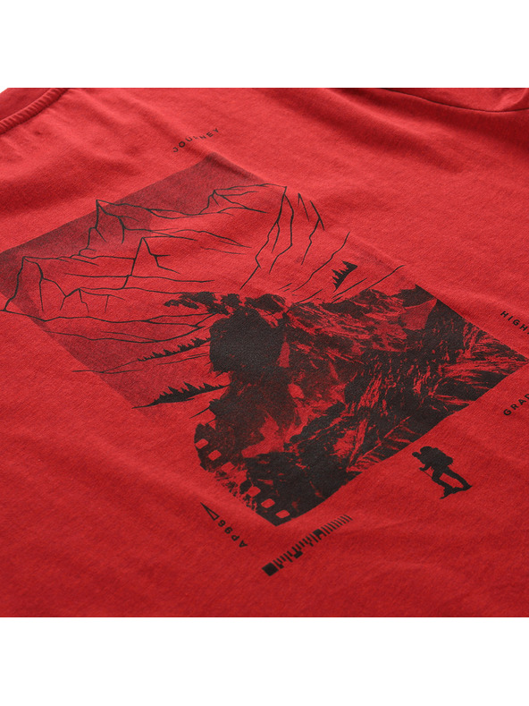 ALPINE PRO Pánske tričko z nemačkavého materiálu ALPINE PRO NOGER cardinal varianta pb